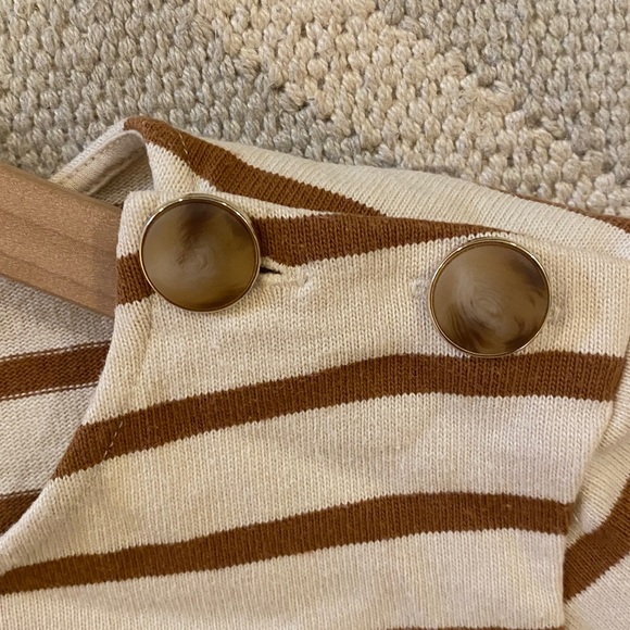 Sezane Colette Marinière Top Écru/Camel - Picture 4 of 6